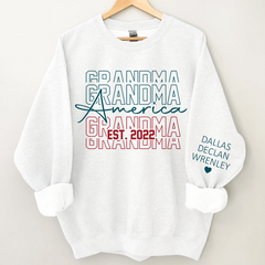 Lofaris Custom Repeat Grandma American Est Letter Sweatshirt