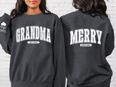 Lofaris Custom Retro Christmas Vibes Grandma Gift Sweatshirt