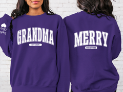 Lofaris Custom Retro Christmas Vibes Grandma Gift Sweatshirt