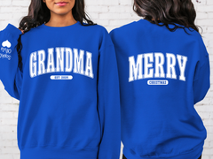 Lofaris Custom Retro Christmas Vibes Grandma Gift Sweatshirt