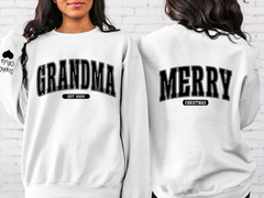 Lofaris Custom Retro Christmas Vibes Grandma Gift Sweatshirt