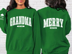 Lofaris Custom Retro Christmas Vibes Grandma Gift Sweatshirt