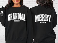 Lofaris Custom Retro Christmas Vibes Grandma Gift Sweatshirt