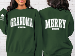 Lofaris Custom Retro Christmas Vibes Grandma Gift Sweatshirt