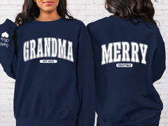 Lofaris Custom Retro Christmas Vibes Grandma Gift Sweatshirt