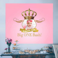 Lofaris Custom Royal Princess Pink 1st Birthday Backdrop