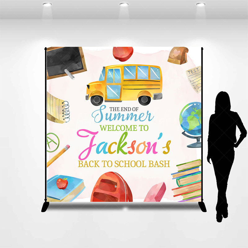 Lofaris Custom School Bus Books Test Back To Backdrop