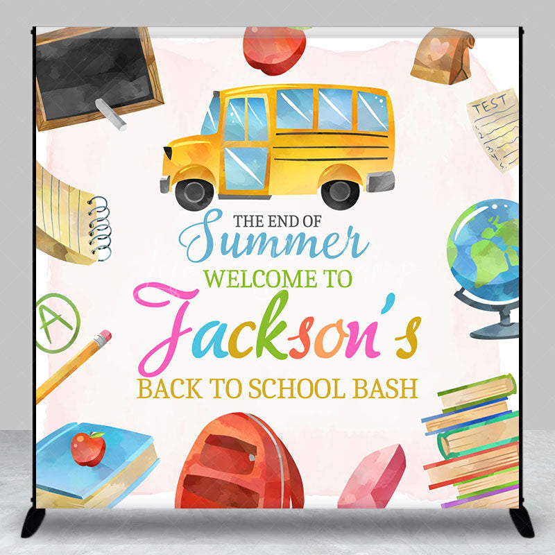 Lofaris Custom School Bus Books Test Back To Backdrop