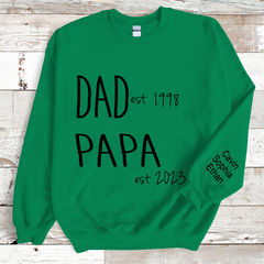 Lofaris Custom Simple Dad Papa Est Kids Family Gift Sweatshirt
