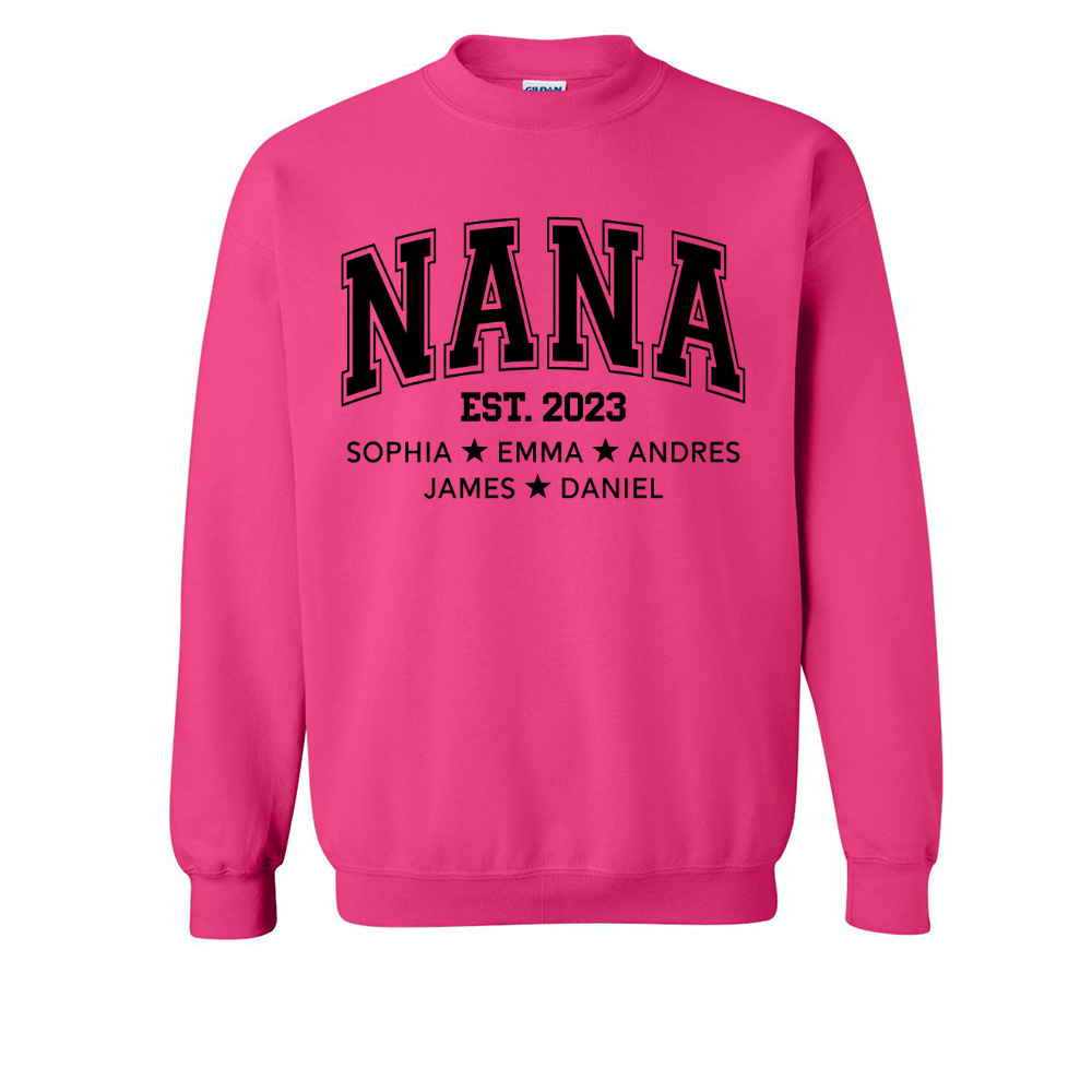 Lofaris Custom Simple Nana Est And Grandkids Gift Sweatshirt