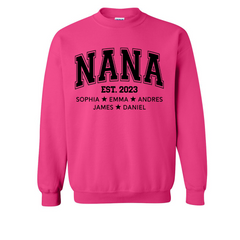 Lofaris Custom Simple Nana Est And Grandkids Gift Sweatshirt
