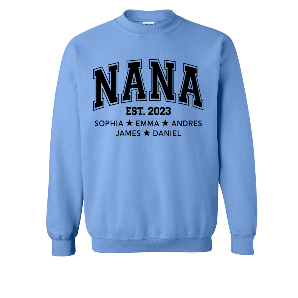 Lofaris Custom Simple Nana Est And Grandkids Gift Sweatshirt