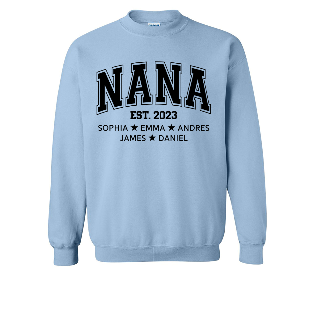 Lofaris Custom Simple Nana Est And Grandkids Gift Sweatshirt