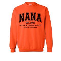 Lofaris Custom Simple Nana Est And Grandkids Gift Sweatshirt