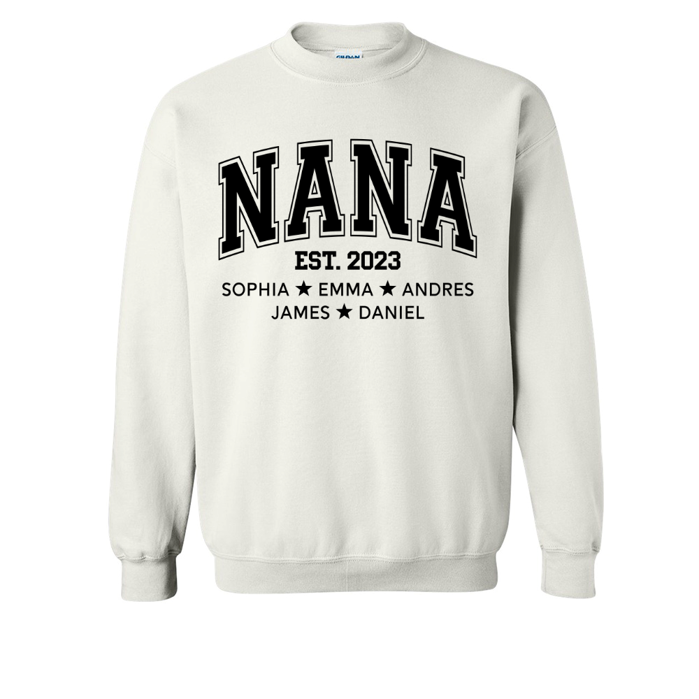 Lofaris Custom Simple Nana Est And Grandkids Gift Sweatshirt