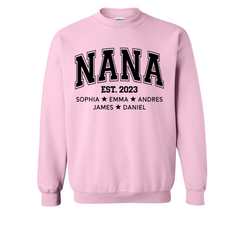 Lofaris Custom Simple Nana Est And Grandkids Gift Sweatshirt