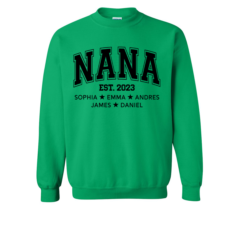 Lofaris Custom Simple Nana Est And Grandkids Gift Sweatshirt