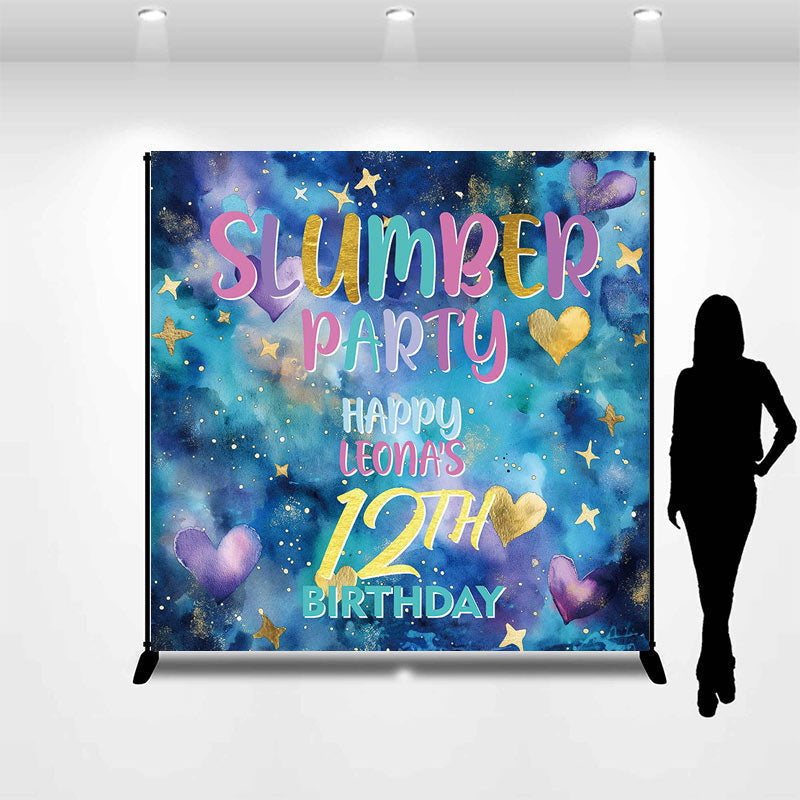 Lofaris Custom Slumber Party Happy 12th Birthday Backdrop