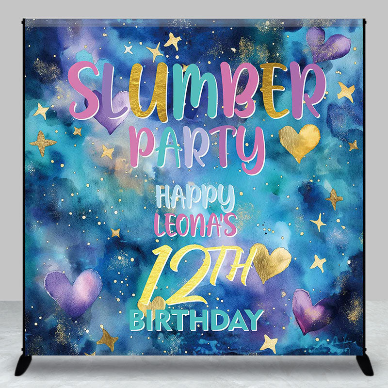 Lofaris Custom Slumber Party Happy 12th Birthday Backdrop