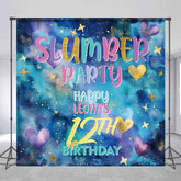 Lofaris Custom Slumber Party Happy 12th Birthday Backdrop