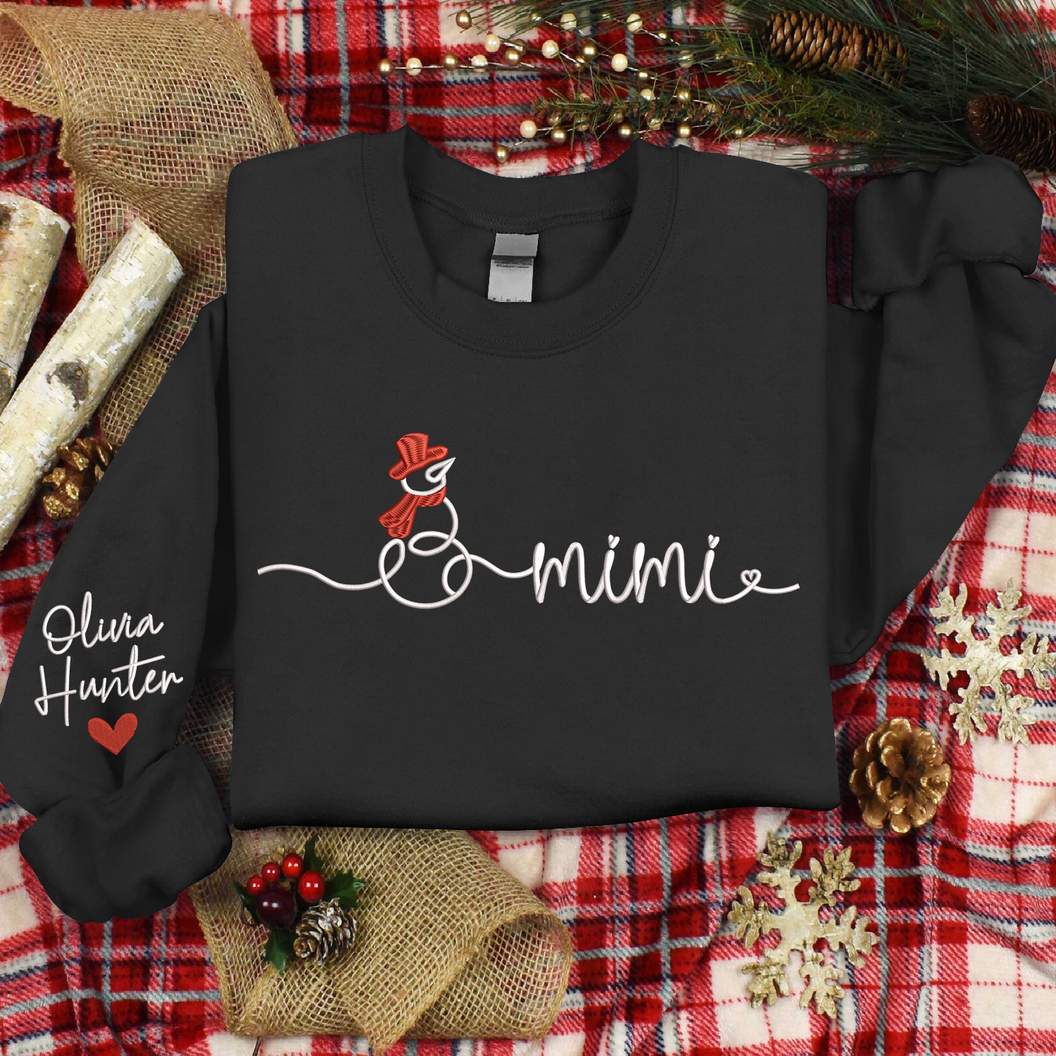 Lofaris Custom Snowman Grandma Mimi Christmas Sweatshirt