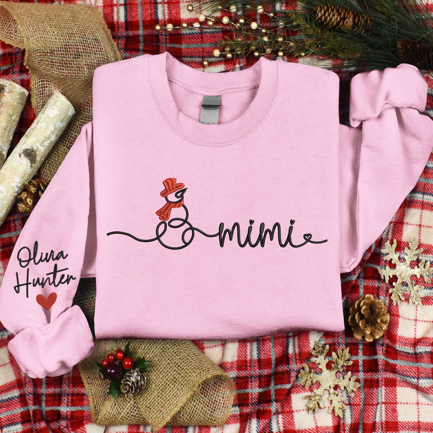 Lofaris Custom Snowman Grandma Mimi Christmas Sweatshirt