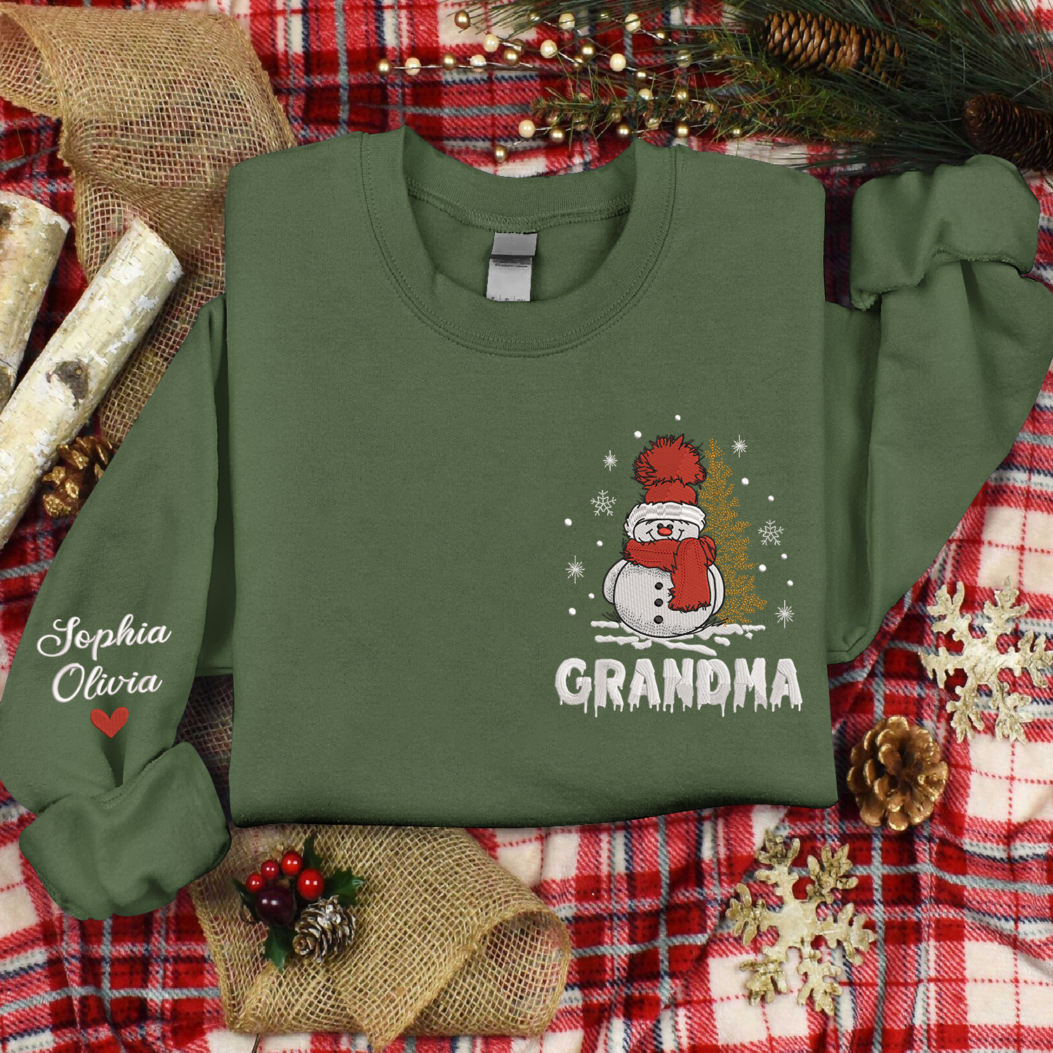 Lofaris Custom Snowman Grandma Winter Christmas Sweatshirt