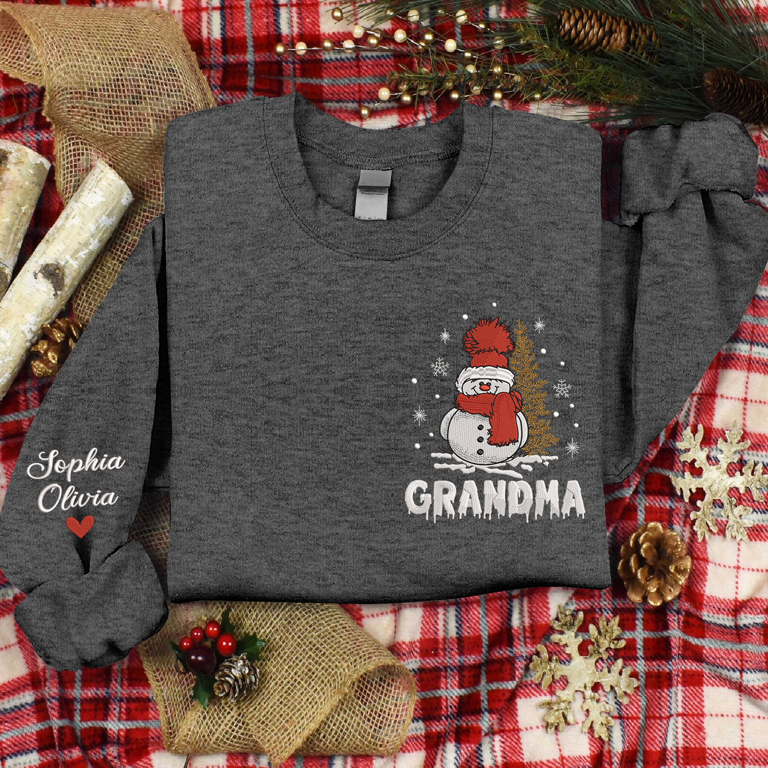 Lofaris Custom Snowman Grandma Winter Christmas Sweatshirt