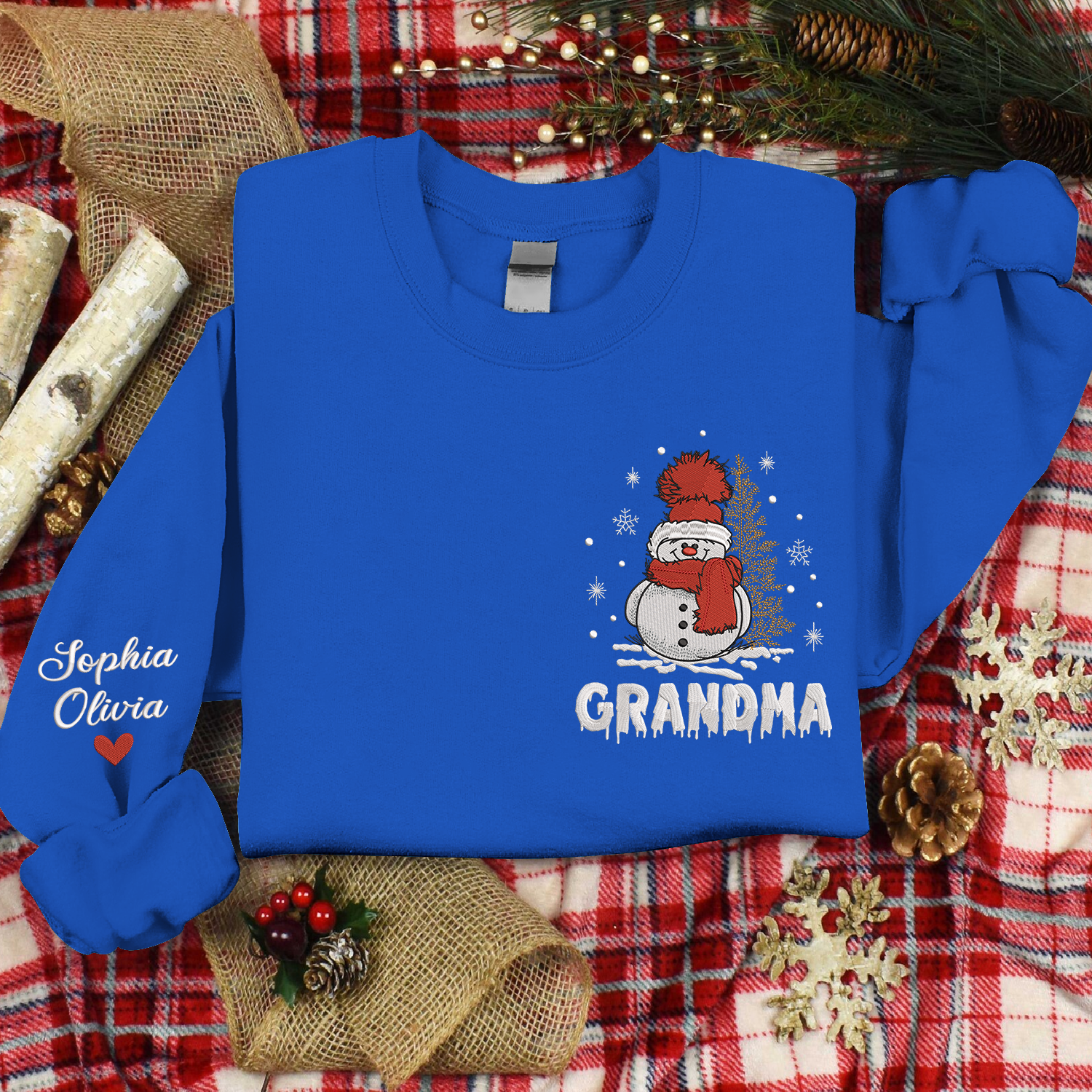 Lofaris Custom Snowman Grandma Winter Christmas Sweatshirt