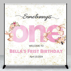 Lofaris Custom Some Bunny Is One Boho 1st Birthday Backdrop