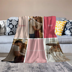 Lofaris Custom Splicing Couple Photo Valentines Day Blanket
