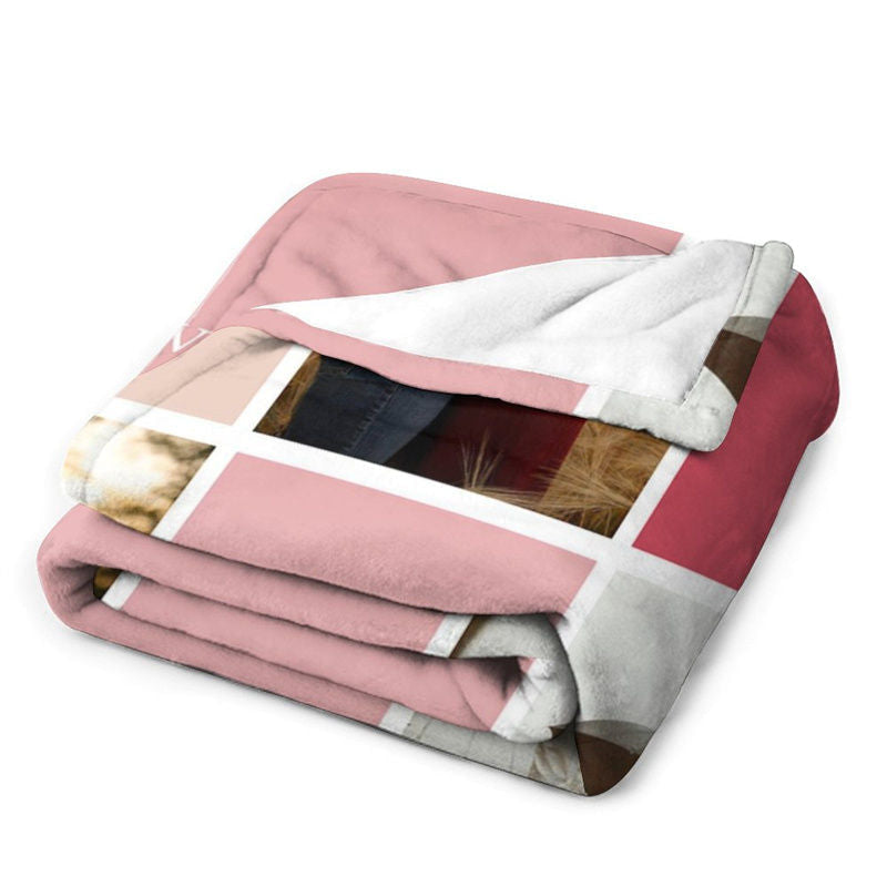 Lofaris Custom Splicing Couple Photo Valentines Day Blanket