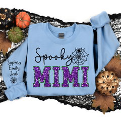 Lofaris Custom Spooky Mimi Halloween Giltter Sweatshirt