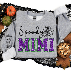 Lofaris Custom Spooky Mimi Halloween Giltter Sweatshirt