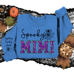 Lofaris Custom Spooky Mimi Halloween Giltter Sweatshirt