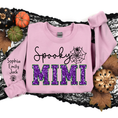 Lofaris Custom Spooky Mimi Halloween Giltter Sweatshirt