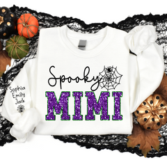 Lofaris Custom Spooky Mimi Halloween Giltter Sweatshirt