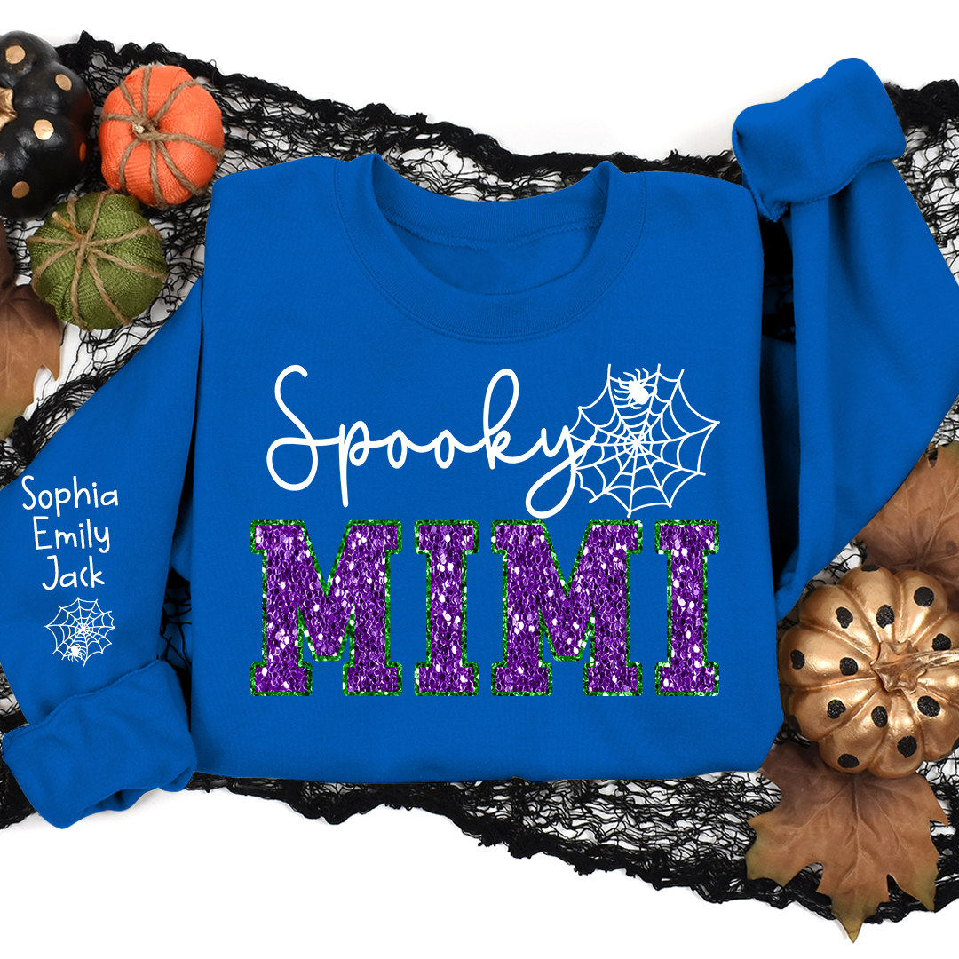 Lofaris Custom Spooky Mimi Halloween Giltter Sweatshirt