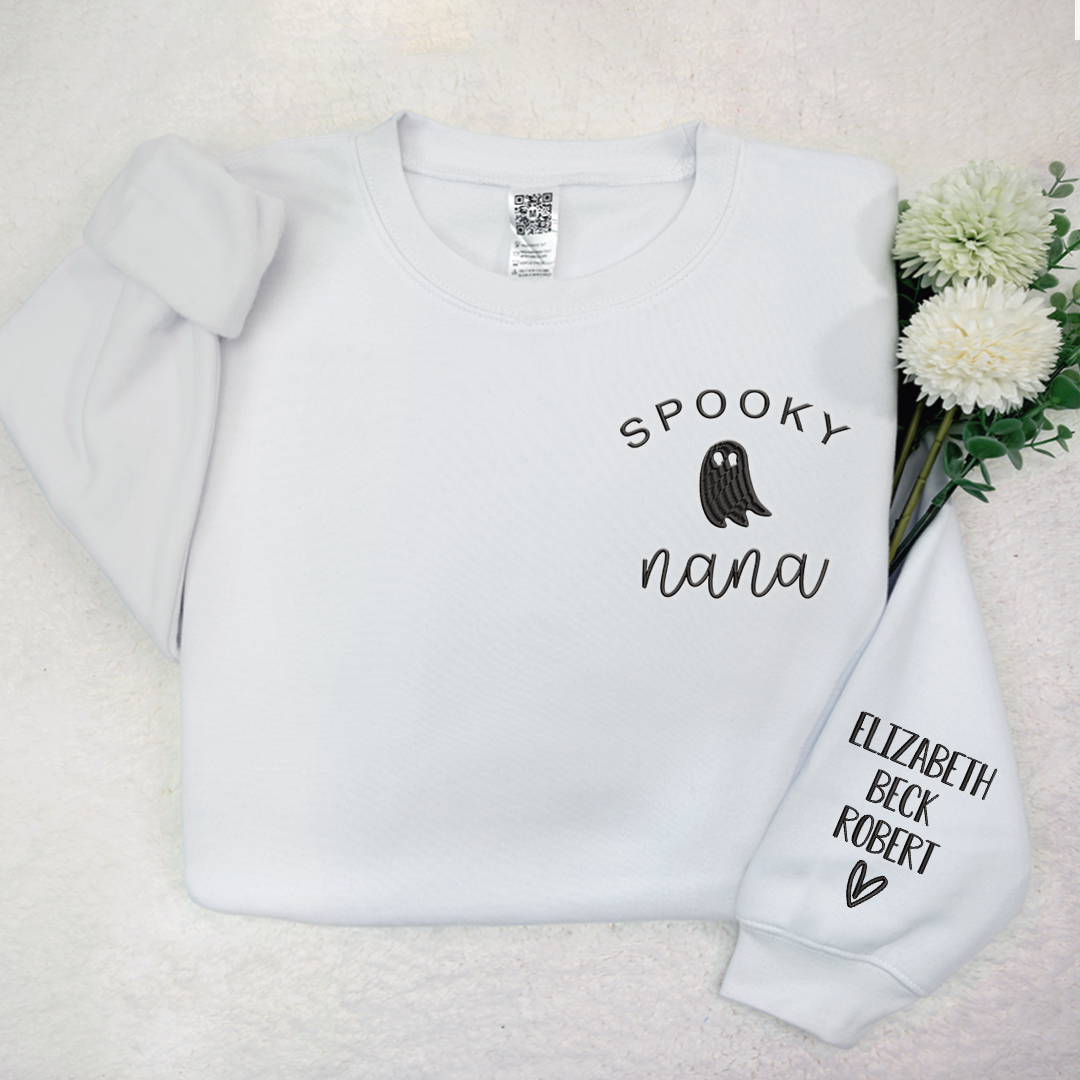 Lofaris Custom Spooky Nana With Kids Halloween Embroidered