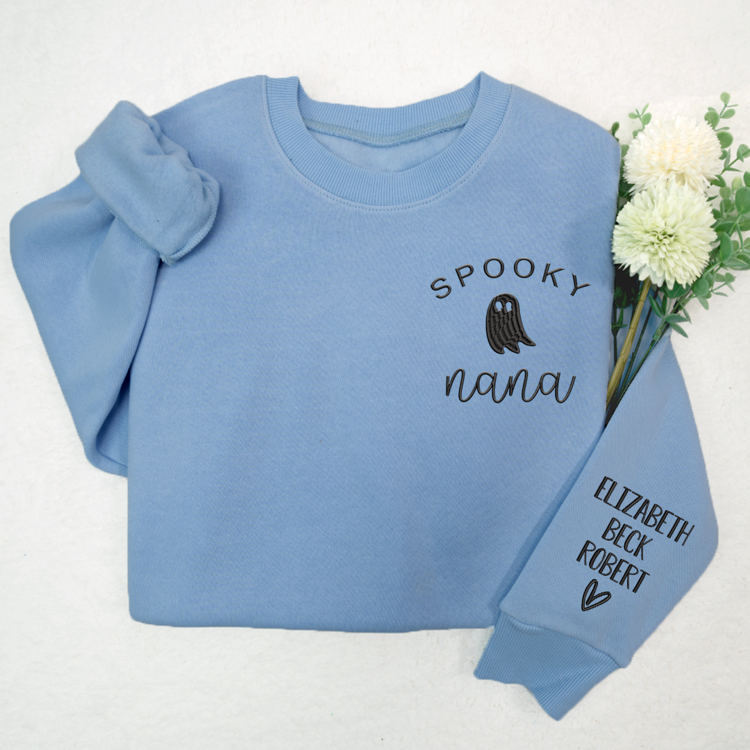 Lofaris Custom Spooky Nana With Kids Halloween Embroidered
