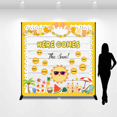 Lofaris Custom Summer Here Comes The Sun Wooden Backdrop
