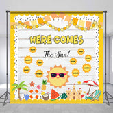 Lofaris Custom Summer Here Comes The Sun Wooden Backdrop