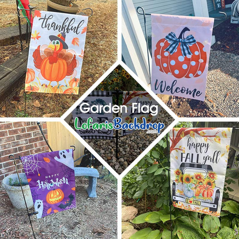 Lofaris Custom Text Pumpkin Lantern Halloween Garden Flag