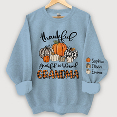Lofaris Custom Thankful Grateful Blessed Grandma Sweatshirt