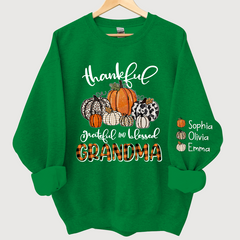 Lofaris Custom Thankful Grateful Blessed Grandma Sweatshirt