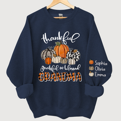 Lofaris Custom Thankful Grateful Blessed Grandma Sweatshirt
