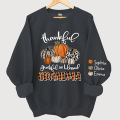 Lofaris Custom Thankful Grateful Blessed Grandma Sweatshirt