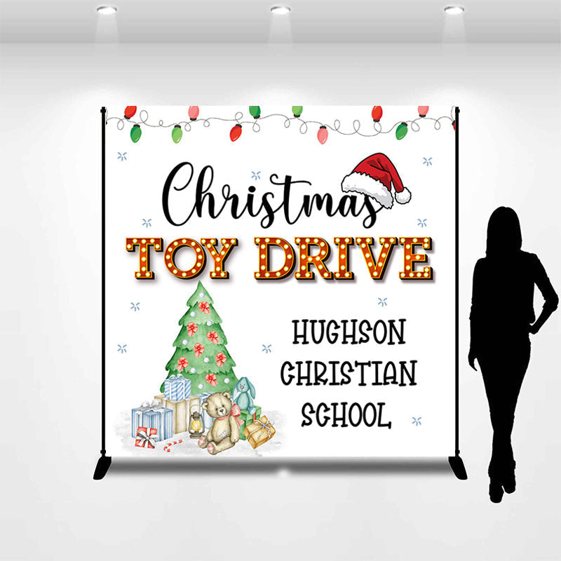 Lofaris Custom Toy Drive Christmas Back To School Backdrop