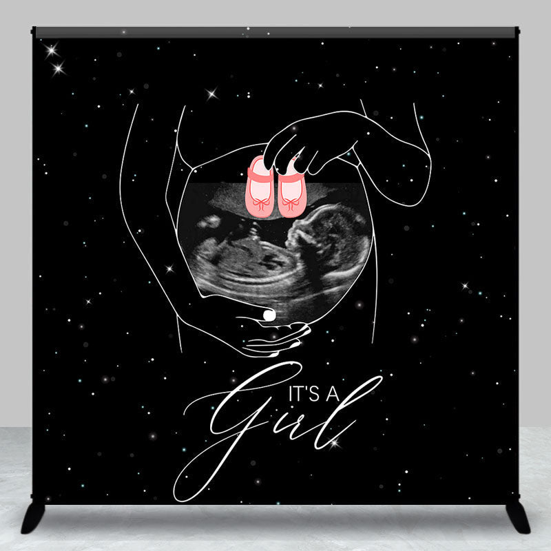 Lofaris Custom Ultrasound Universe Girl Baby Shower Backdrop