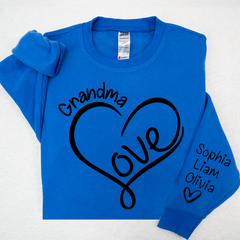 Lofaris Custom Valentine Heart Grandma And Kids Sweatshirt